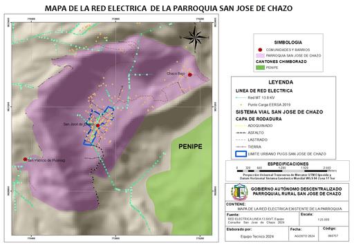 20  MAPA DE RED ELECTRICA DE LA PARROQUIA SAN JOSE DE CHAZO