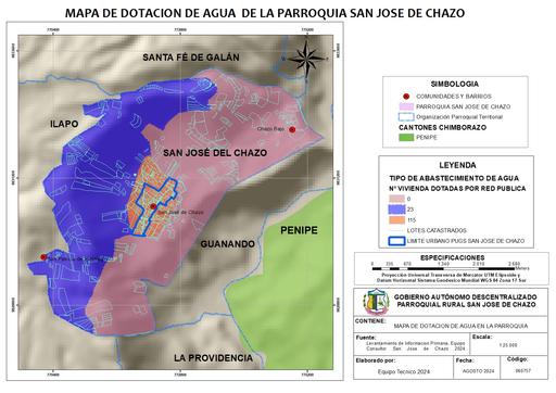 24 MAPA DE ABASTECIMIENTO DE AGUA EN LA PARROQUIA SAN JOSE DE CHAZO