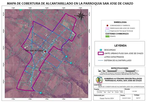 25  MAPA DE COBERTURA DE ALCANTARILLADO DE LA PARROQUIA SAN JOSE DE CHAZO
