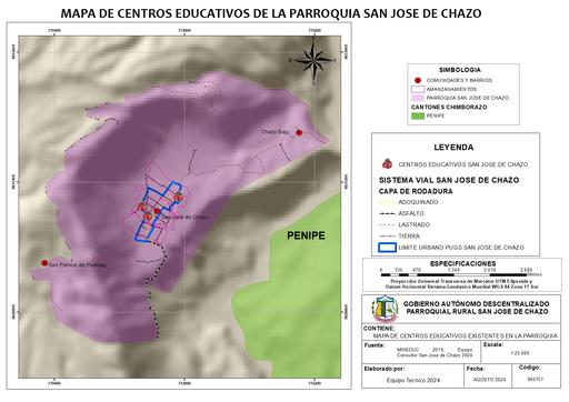 21  MAPA DE CENTROS EDUCATIVOS DE LA PARROQUIA SAN JOSE DE CHAZO